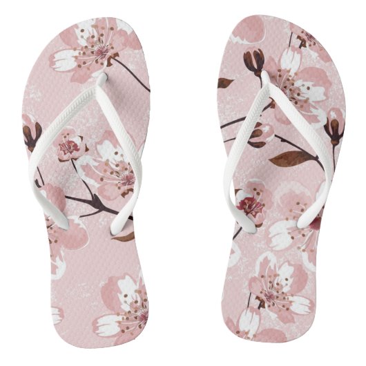 Cherry Blossom Flowers Pattern Teenslippers (Voetbed)