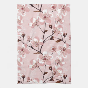 Cherry Blossom Flowers Pattern Theedoek