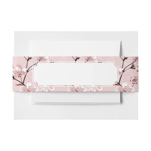 Cherry Blossom Flowers Pattern Uitnodigingen Wikkel (Voorkant Voorbeeld)