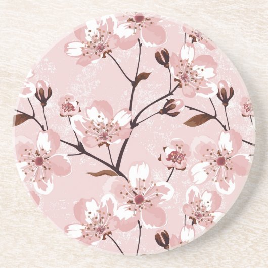 Cherry Blossom Flowers Pattern Zandsteen Onderzetter (Voorkant)