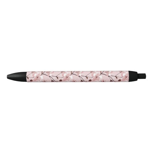 Cherry Blossom Flowers Pattern Zwarte Inkt Pen (Voorkant)