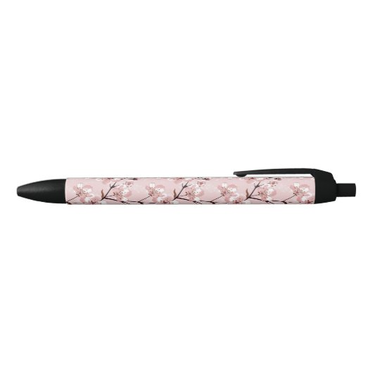 Cherry Blossom Flowers Pattern Zwarte Inkt Pen (Bovenkant)