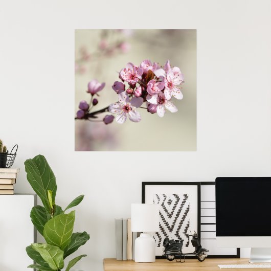 Cherry Blossom Flowers Poster (Thuiskantoor)