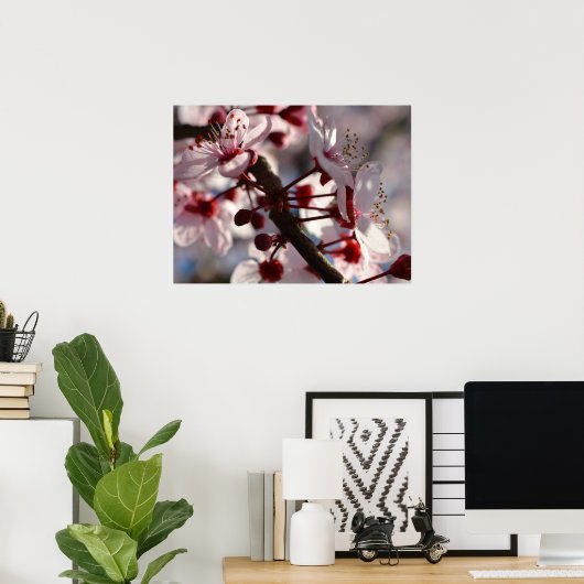 Cherry Blossom Flowers Poster (Thuiskantoor)
