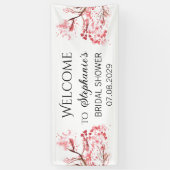 Cherry Blossom Flowers Rustiek Vrijgezellenfeest Spandoek (Verticaal)