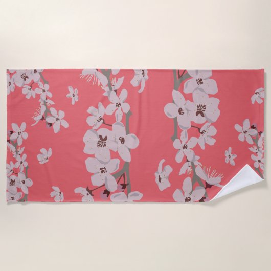 Cherry Blossom Flowers Strandlaken (Voorkant)