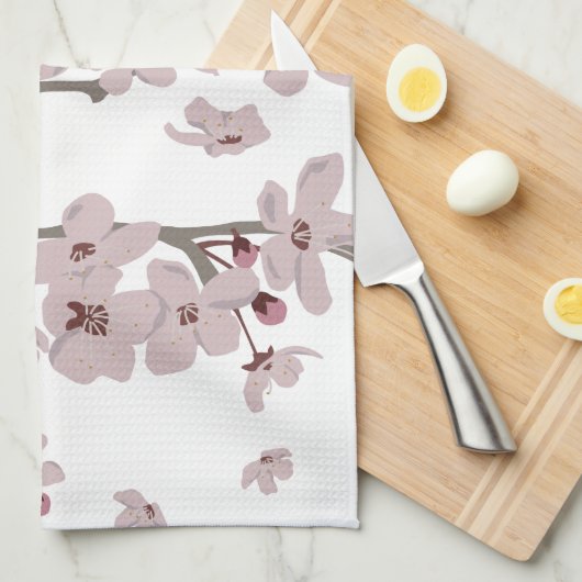 Cherry Blossom Flowers Theedoek (Quarter Fold)