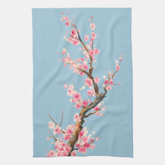 Cherry Blossom Flowers Theedoek (Verticaal)