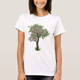 Cherry Blossom Flowers Tree Branves Leaves T-shirt