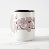 Cherry Blossom Flowers Tweekleurige Koffiemok (Voorkant links)
