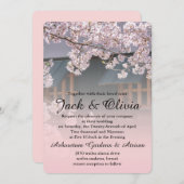 Cherry Blossom Flowers Wedding Invitation Kaart (Voorkant / Achterkant)