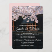 Cherry Blossom Flowers Wedding Invitation Kaart (Voorkant / Achterkant)