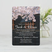 Cherry Blossom Flowers Wedding Invitation Kaart (Staand voorkant)