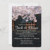 Cherry Blossom Flowers Wedding Invitation Kaart (Voorkant)