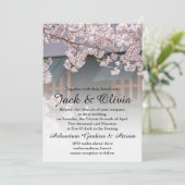 Cherry Blossom Flowers Wedding Invitation Kaart (Staand voorkant)