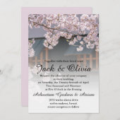 Cherry Blossom Flowers Wedding Invitation Kaart (Voorkant / Achterkant)