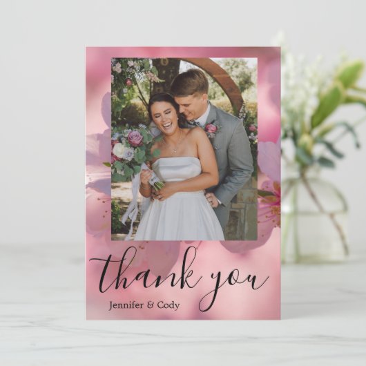 Cherry Blossom Foto Dank je Kaart (Staand voorkant)