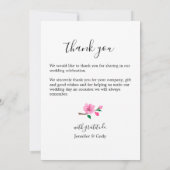 Cherry Blossom Foto Dank je Kaart (Achterkant)