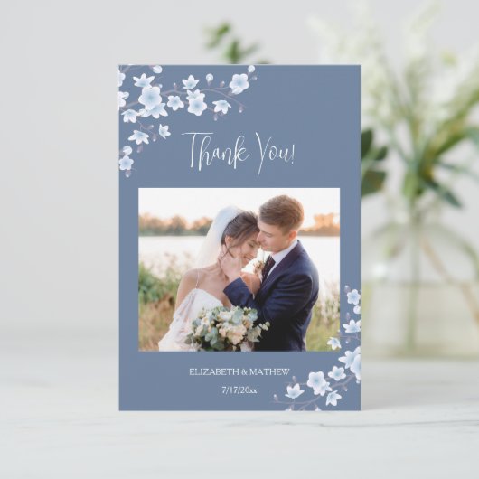 Cherry Blossom Foto Weddenschap Hartelijk dank Bedankkaart (Staand voorkant)