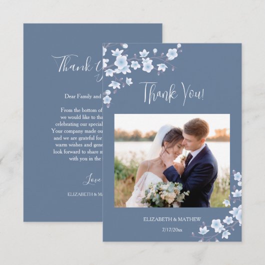 Cherry Blossom Foto Weddenschap Hartelijk dank Bedankkaart (Voorkant / Achterkant)