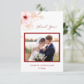 Cherry Blossom Foto Weddenschap Hartelijk dank Bedankkaart (Staand voorkant)