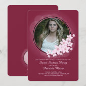 Cherry Blossom Fotouitnodiging Kaart (Voorkant / Achterkant)