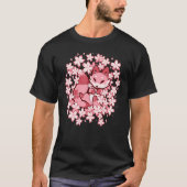 Cherry Blossom Fox Cute Pink Fox T-shirt (Voorkant)
