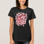 Cherry Blossom Fox Cute Pink Fox T-shirt (Voorkant)