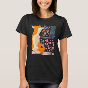 Cherry Blossom Fox Japanse Cherry Blossom Flower T-shirt