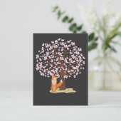 Cherry Blossom Fox Japanse Sakura-boom Briefkaart (Staand voorkant)