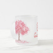 Cherry Blossom Frosted Glass Mok (Voorkant links)