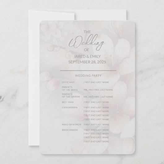 Cherry Blossom Full Wedding Programma (Voorkant)