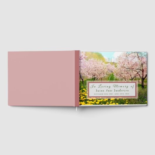 Cherry Blossom Funeral Memorial Guest Book Gastenboek (Volledig)