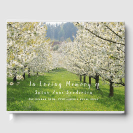 Cherry Blossom Funeral Memorial Guest Book Gastenboek