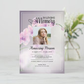 Cherry blossom Funeral order of service Invitation Kaart (Staand voorkant)