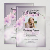 Cherry blossom Funeral order of service Invitation Kaart (Voorkant / Achterkant)