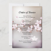 Cherry blossom Funeral order of service Invitation Kaart (Achterkant)