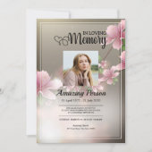 Cherry blossom Funeral order of service Invitation Kaart (Voorkant)