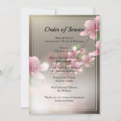 Cherry blossom Funeral order of service Invitation Kaart (Achterkant)