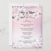Cherry blossom Funeral order of service Invitation Kaart (Achterkant)