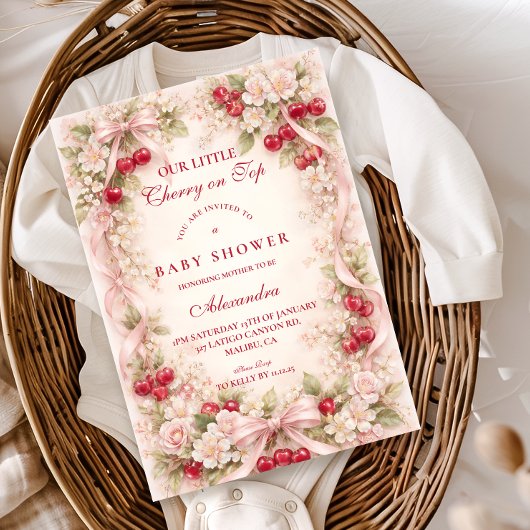 Cherry Blossom Garden Baby Shower Kaart