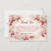 Cherry Blossom Garden Girl 1st Birthday Bedankkaart (Voorkant)