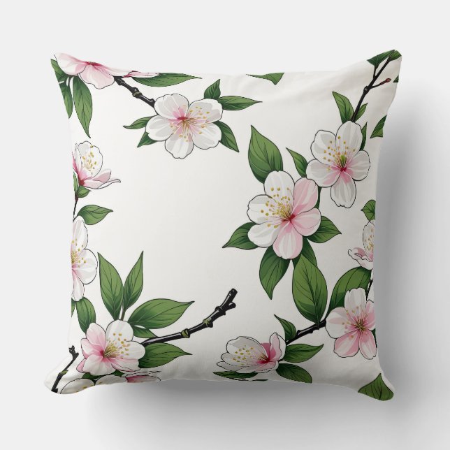 Cherry Blossom Garden Kussen (Voorkant)