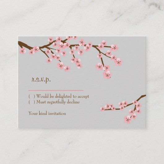 Cherry Blossom Garden Wedding RSVP-kaart Informatiekaartje (Voorkant)
