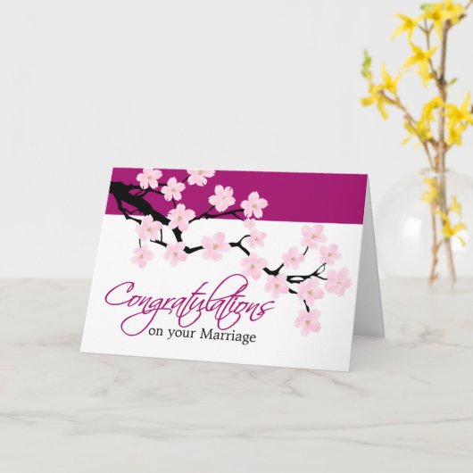 Cherry Blossom | Gefeliciteerd Kaart (Gele Bloem)