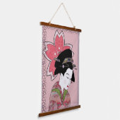 Cherry Blossom Geisha Hangend Wandkleed (Gebogen)