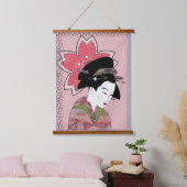 Cherry Blossom Geisha Hangend Wandkleed (Slaapkamer)