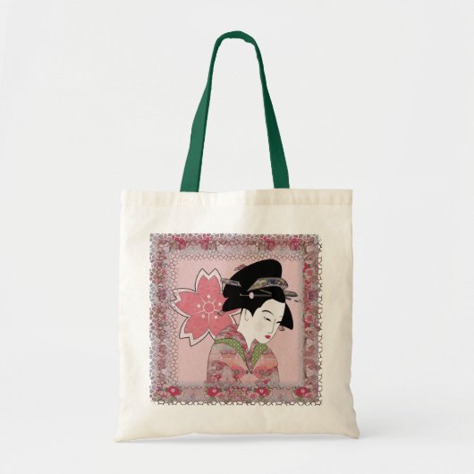 Cherry Blossom Geisha Tote Bag (Voorkant)