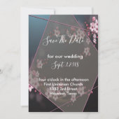 Cherry Blossom Geometric Floral slaat de datum op Kaart (Voorkant)