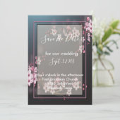 Cherry Blossom Geometric Floral slaat de datum op Kaart (Staand voorkant)